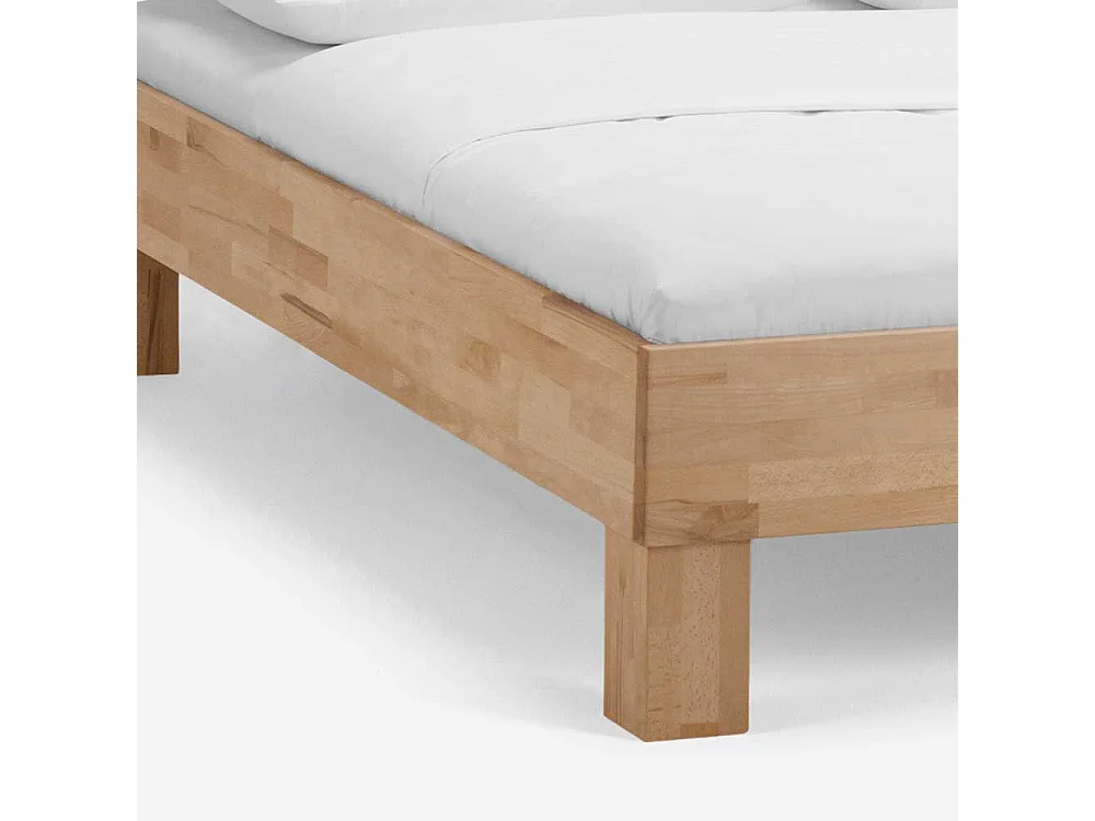 Einzelbett aus Kernbuche Massivholz modern (zweiteilig)