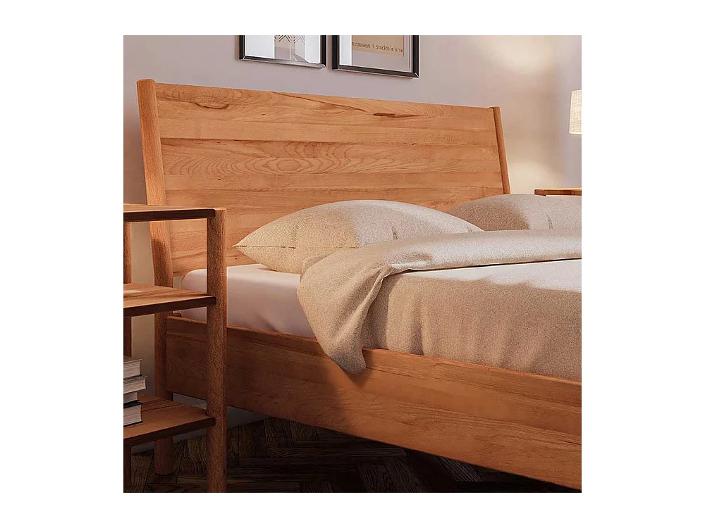 Bett Wildeiche geölt aus Massivholz wahlweise mit Nachtkonsolen