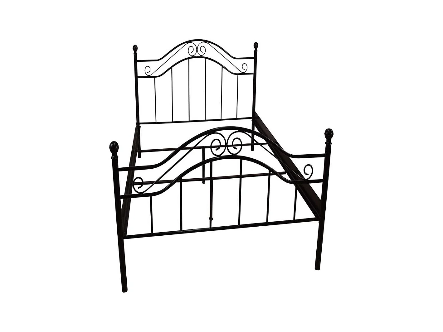 Vintage Bett in Schwarz Metall