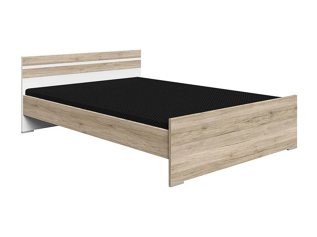 Jugendzimmerbett Made in Germany Eiche San Remo und Weiß