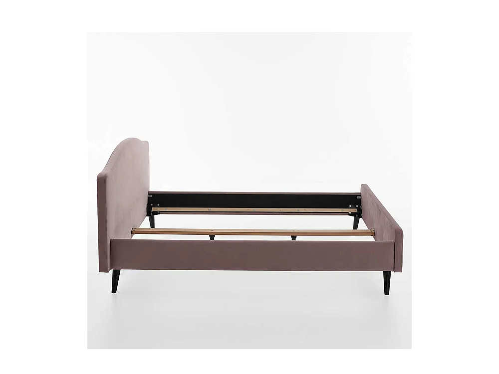 Polsterbett in Altrosa Velours modern