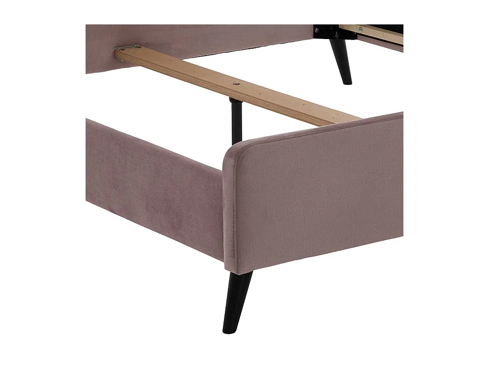 Polsterbett in Altrosa Velours modern