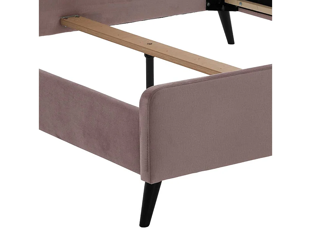 Polsterbett in Altrosa Velours modern