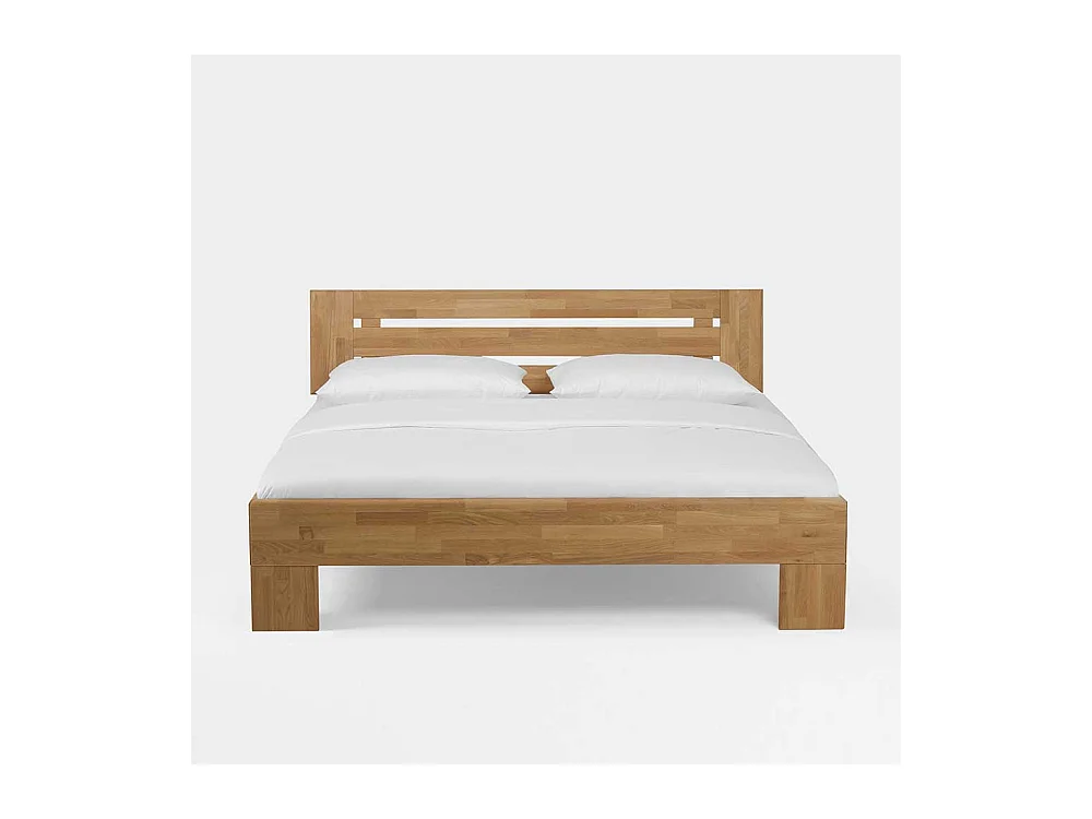 Doppelbett Set aus Wildeiche Massivholz honigfarben geölt (dreiteilig)