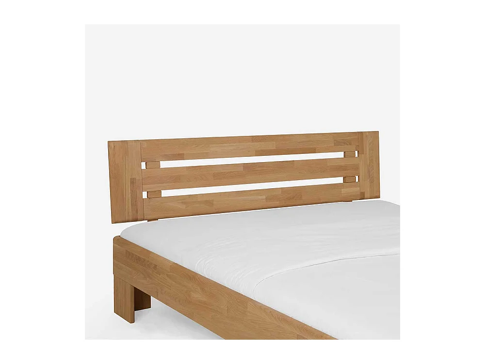 Doppelbett Set aus Wildeiche Massivholz honigfarben geölt (dreiteilig)