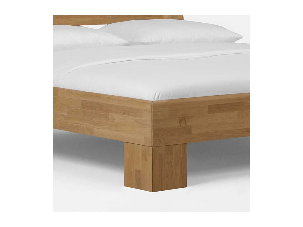 Doppelbett Set aus Wildeiche Massivholz honigfarben geölt (dreiteilig)