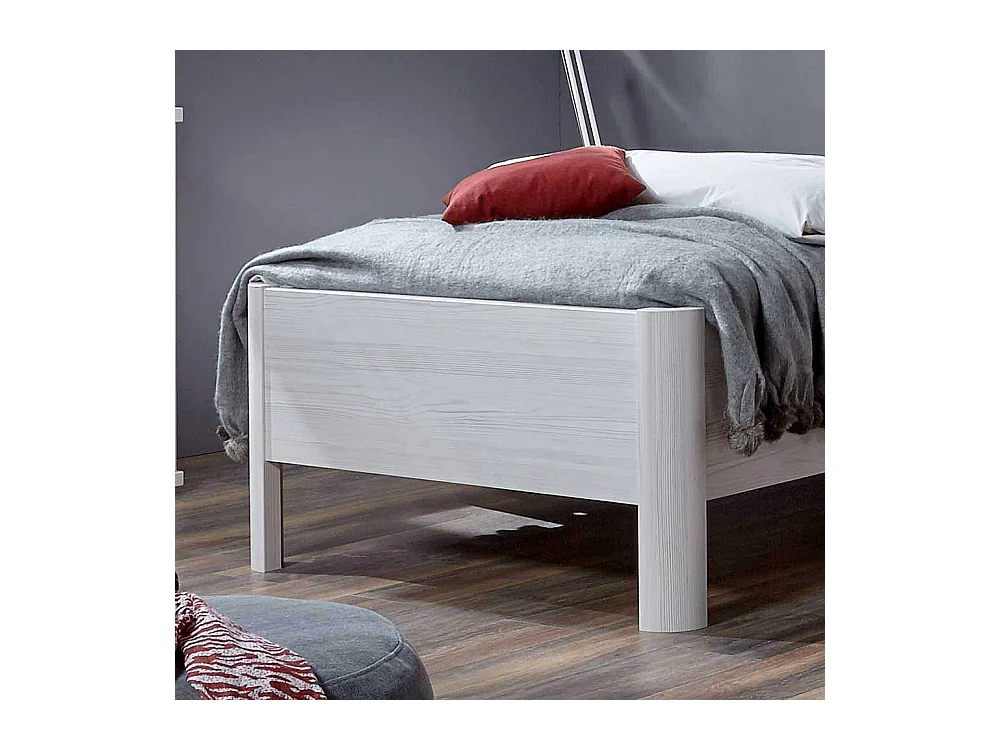 Singlebett in Weiß mit Nachtkonsole (zweiteilig)