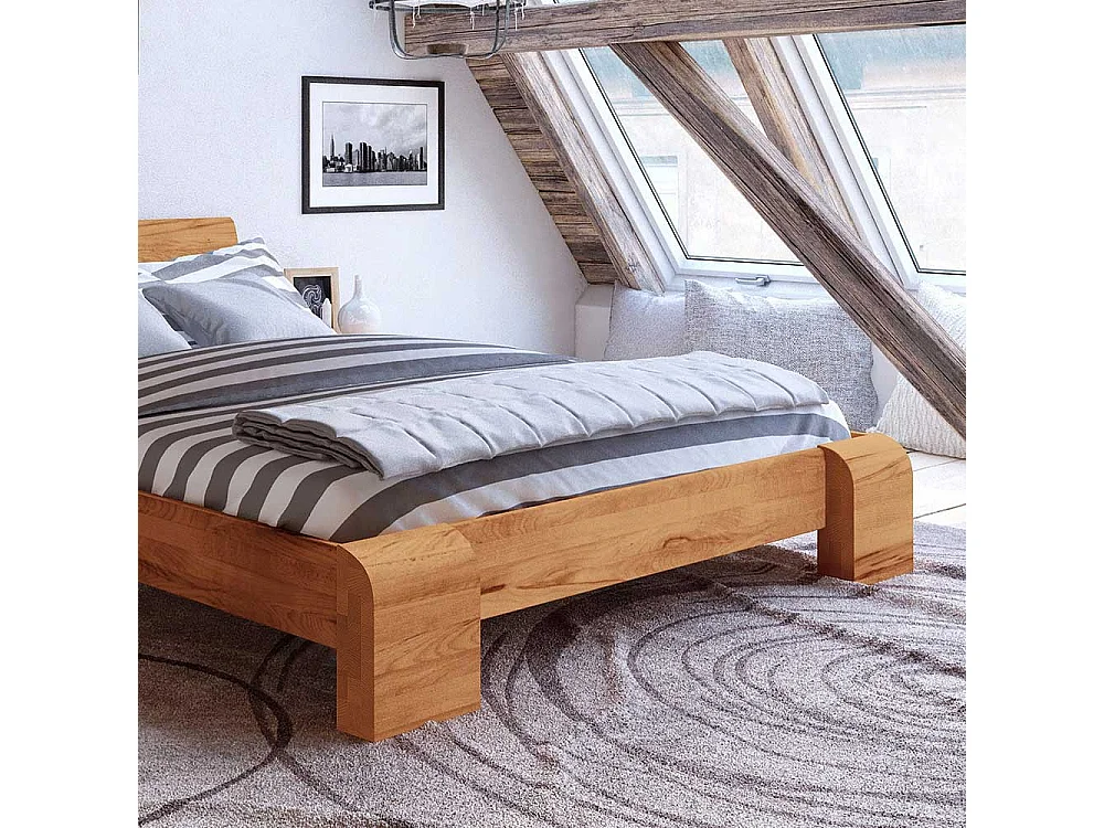 Futonbett aus Kernbuche Massivholz modern