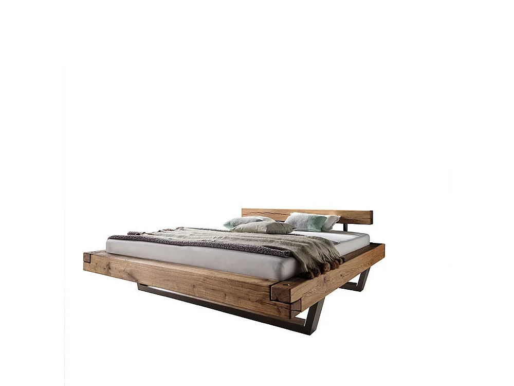 Bett in Schwebeoptik Wildeiche massiv