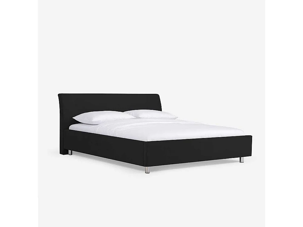 Polsterbett in Schwarz Webstoff modern