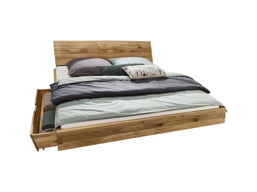 Massivholz Bett Doppelbett in Wildeichefarben geölt