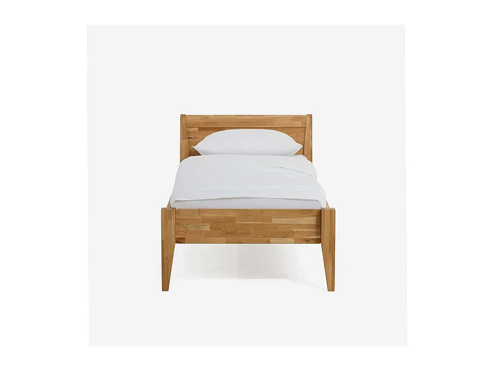 Singlebett aus Wildeiche Massivholz Komforthöhe