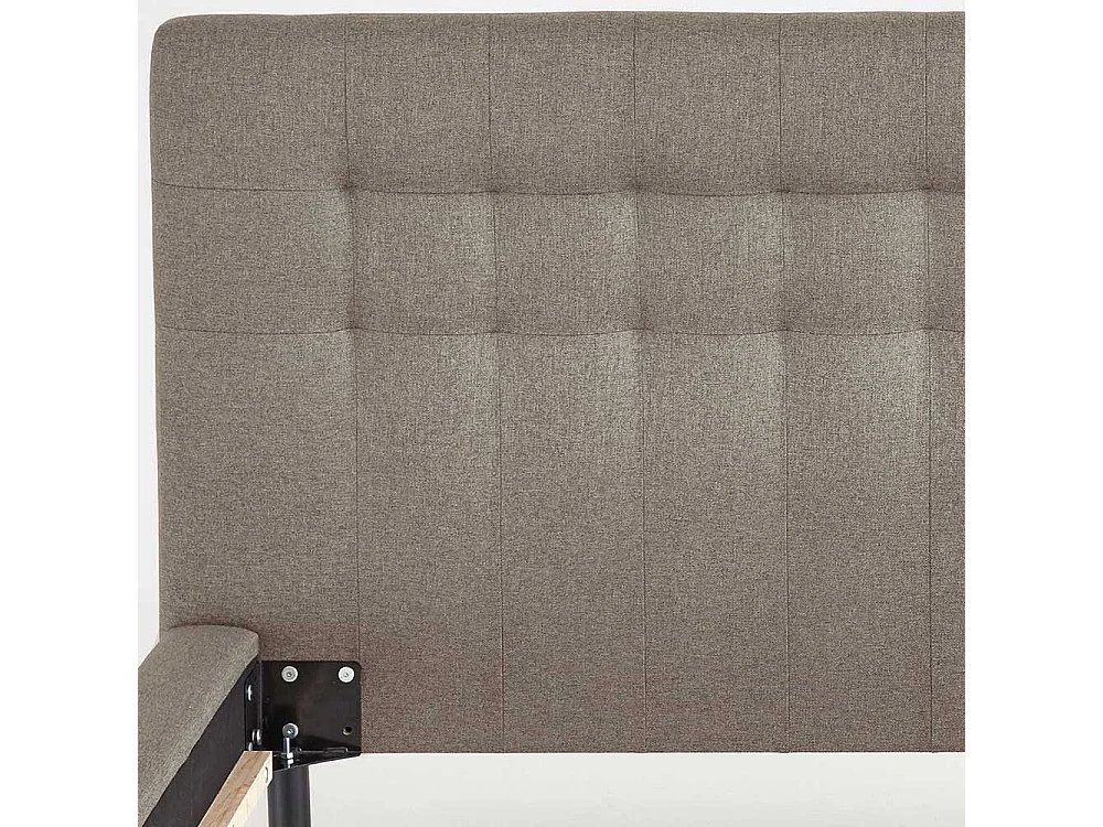 Gepolstertes Bett Stoff Hellbraun 160x200 cm 180x200 cm