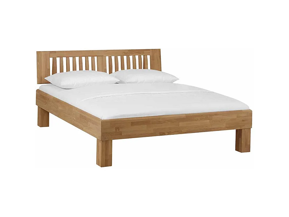 Bett aus Wildeiche Massivholz mit überlänge