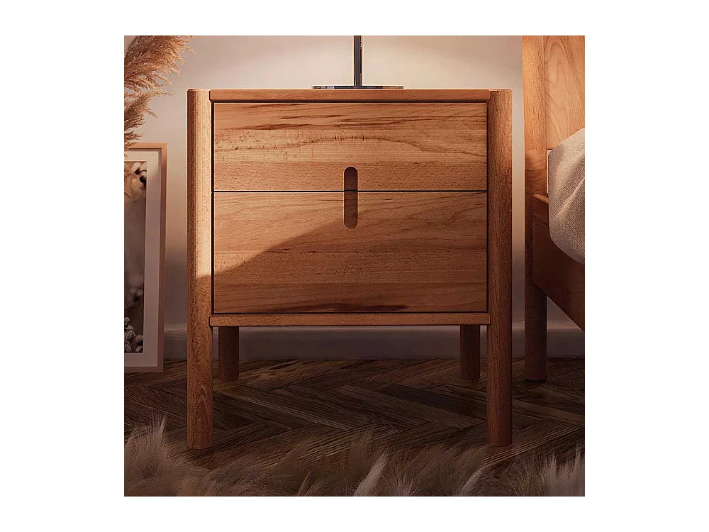 Bett Wildeiche und Rattan 38 cm Einstiegshöhe auch mit Kommoden