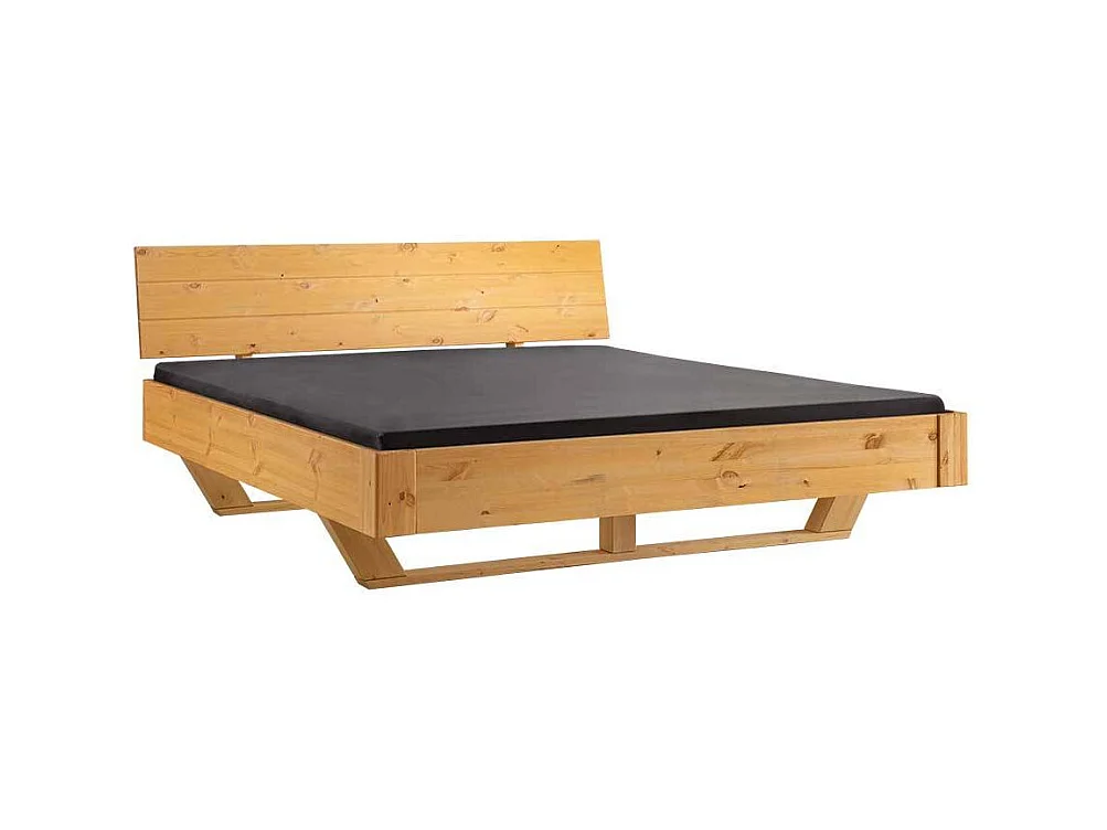 Doppelbett Massivholzbett auf Kufen in Kiefer Laugenfarben