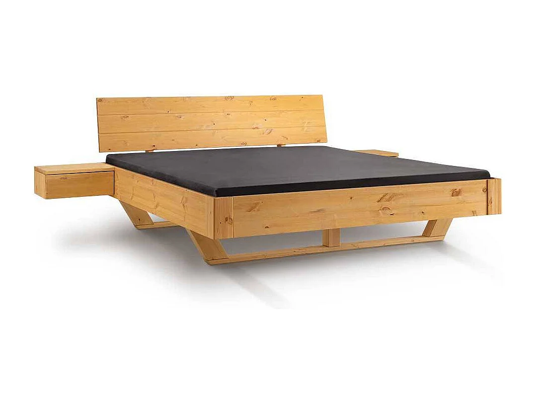 Doppelbett Massivholzbett auf Kufen in Kiefer Laugenfarben