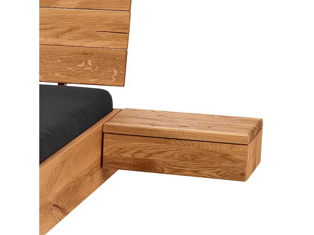 Wildeiche Massivholz Bett 43 cm Einstiegshöhe Holz Kufen