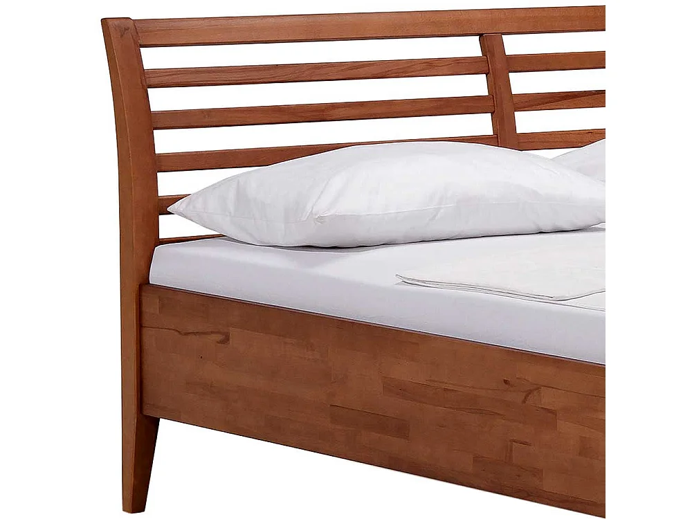 Massivholz Bettgestell in Walnussfarben Buche Massivholz