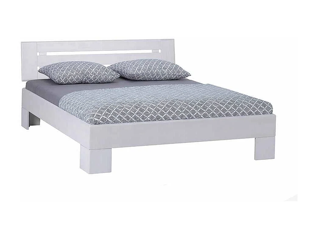 Holzbett in Weiß lackiert Buche massiv