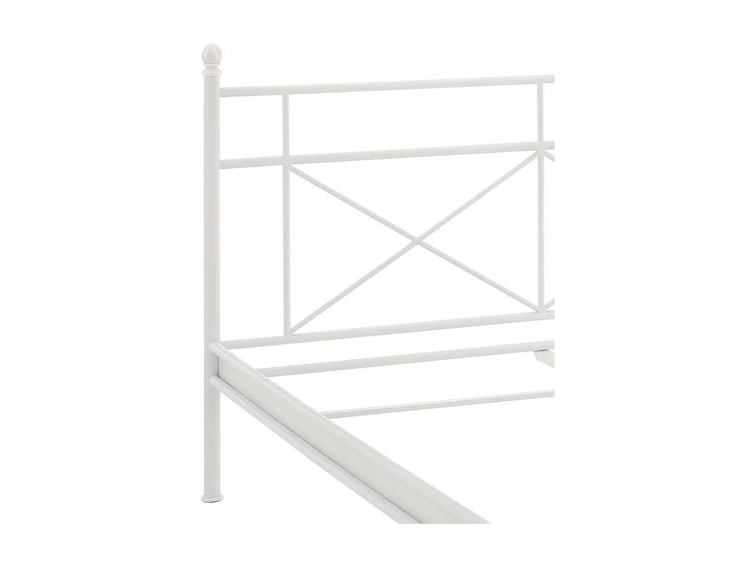 Weißes Metallbettgestell im Landhausstil 90x200 und 160x200 cm