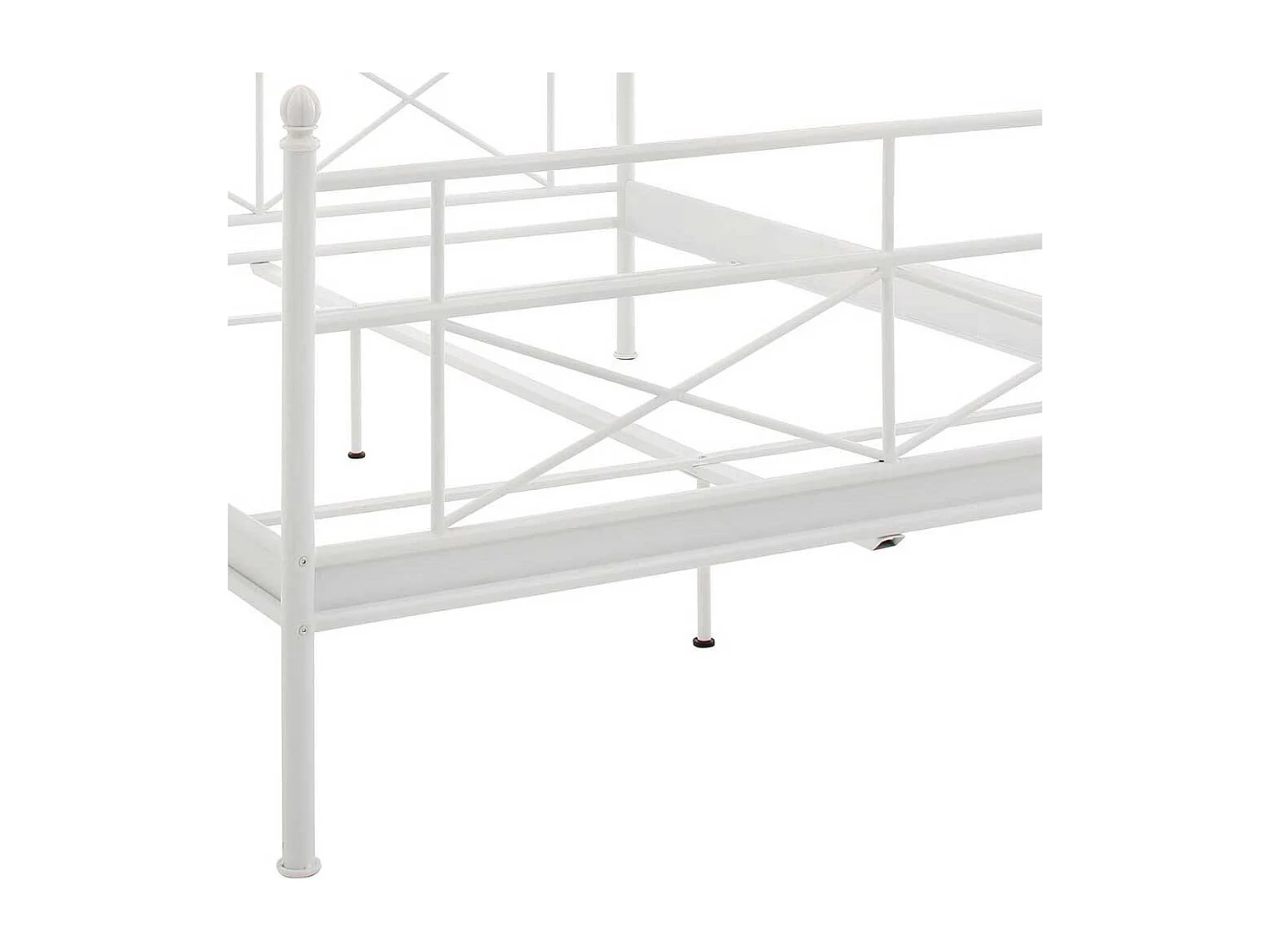 Weißes Metallbettgestell im Landhausstil 90x200 und 160x200 cm