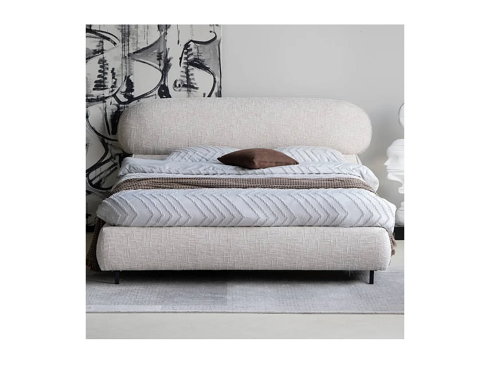 Stoffbett Polsterbett in modernem Design mit Fußgestell aus Metall