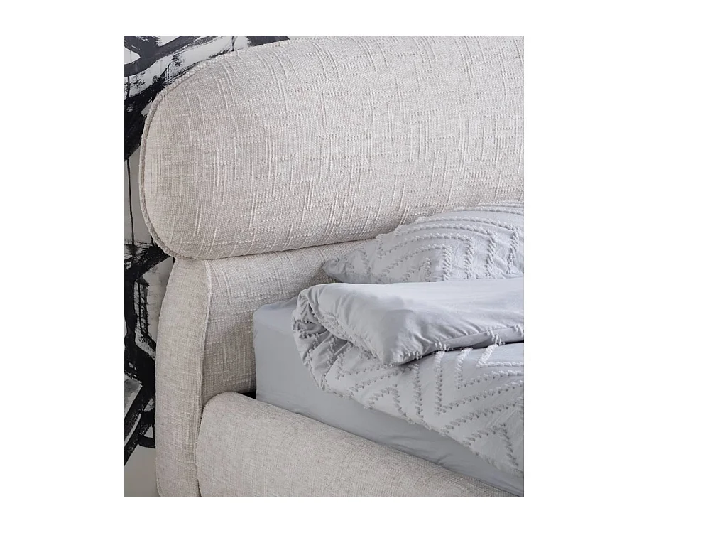 Stoffbett Polsterbett in modernem Design mit Fußgestell aus Metall