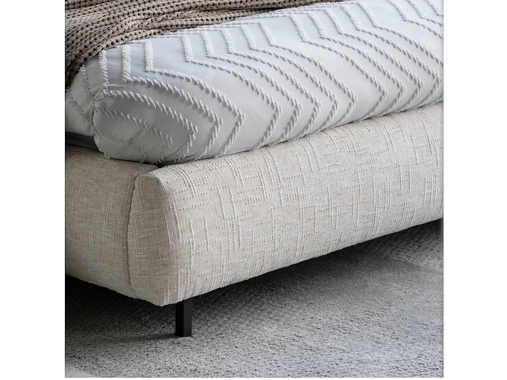 Stoffbett Polsterbett in modernem Design mit Fußgestell aus Metall