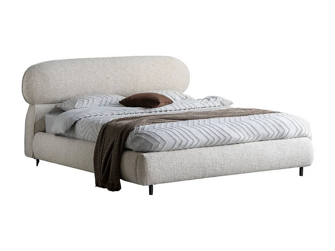 Stoffbett Polsterbett in modernem Design mit Fußgestell aus Metall