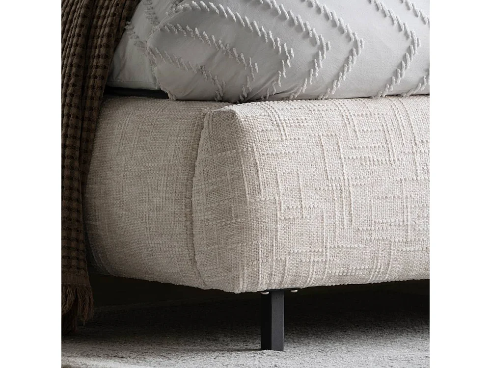 Stoffbett Polsterbett in modernem Design mit Fußgestell aus Metall