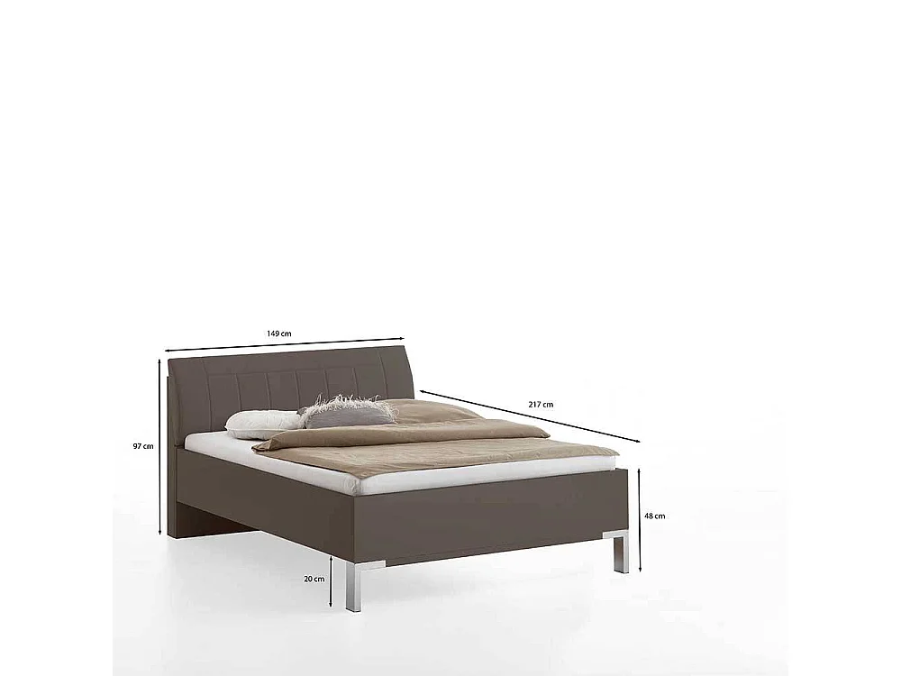 Doppelbett Bettgestell in Braun mit 48 cm Einstiegshöhe