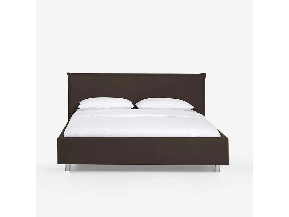 Polsterbett in Braun Kunstleder Überlänge