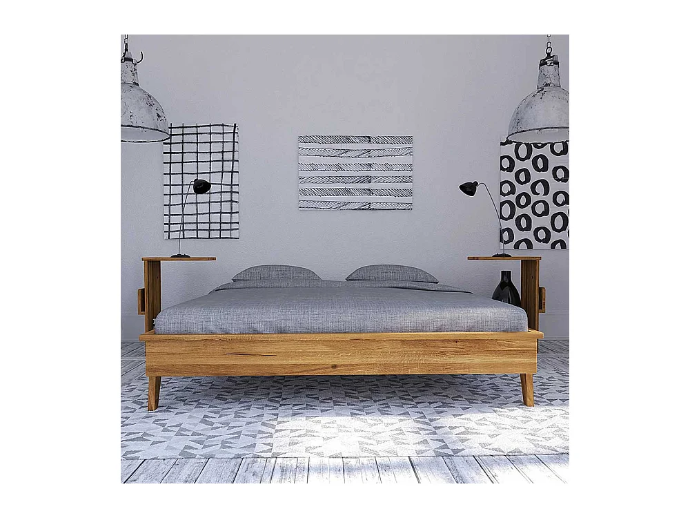 Massivholzbett ohne Kopfteil Wildeiche geölt