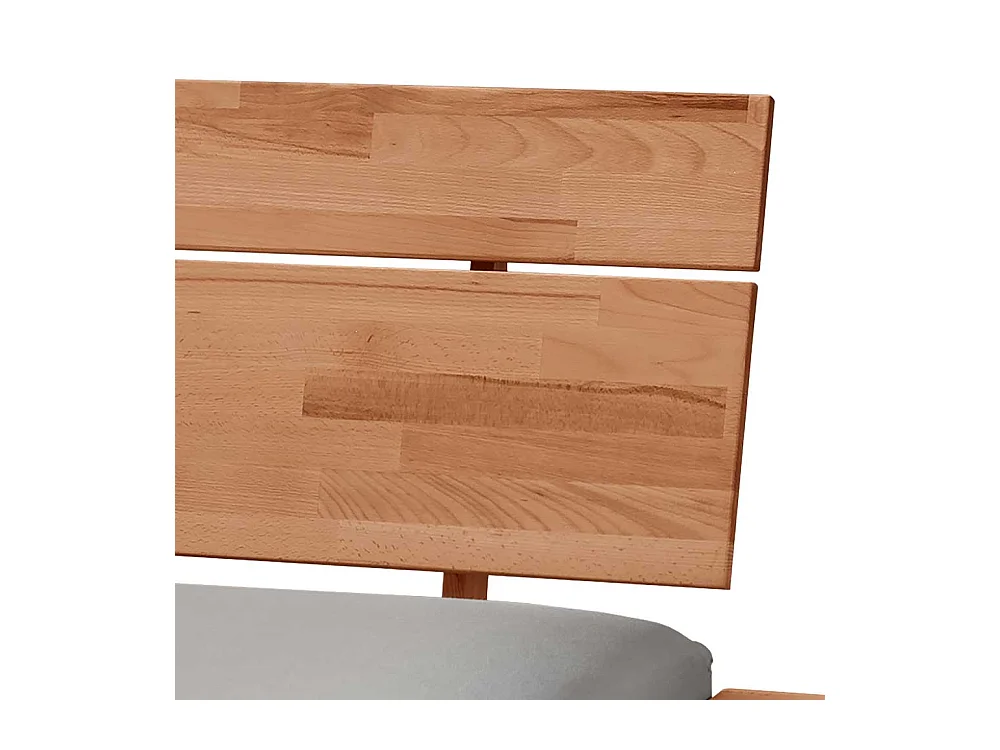 Kernbuche Bett massiv geölt in modernem Design 37 cm Einstiegshöhe