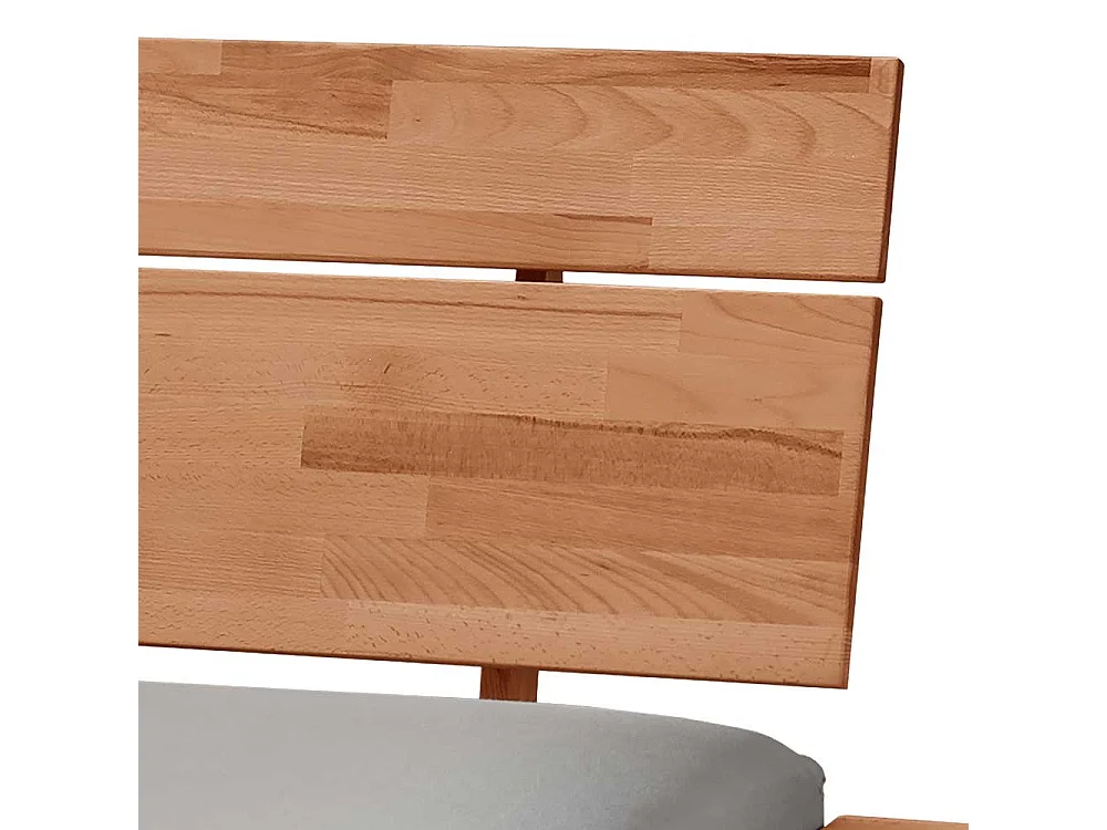 Kernbuche Bett massiv geölt in modernem Design 37 cm Einstiegshöhe