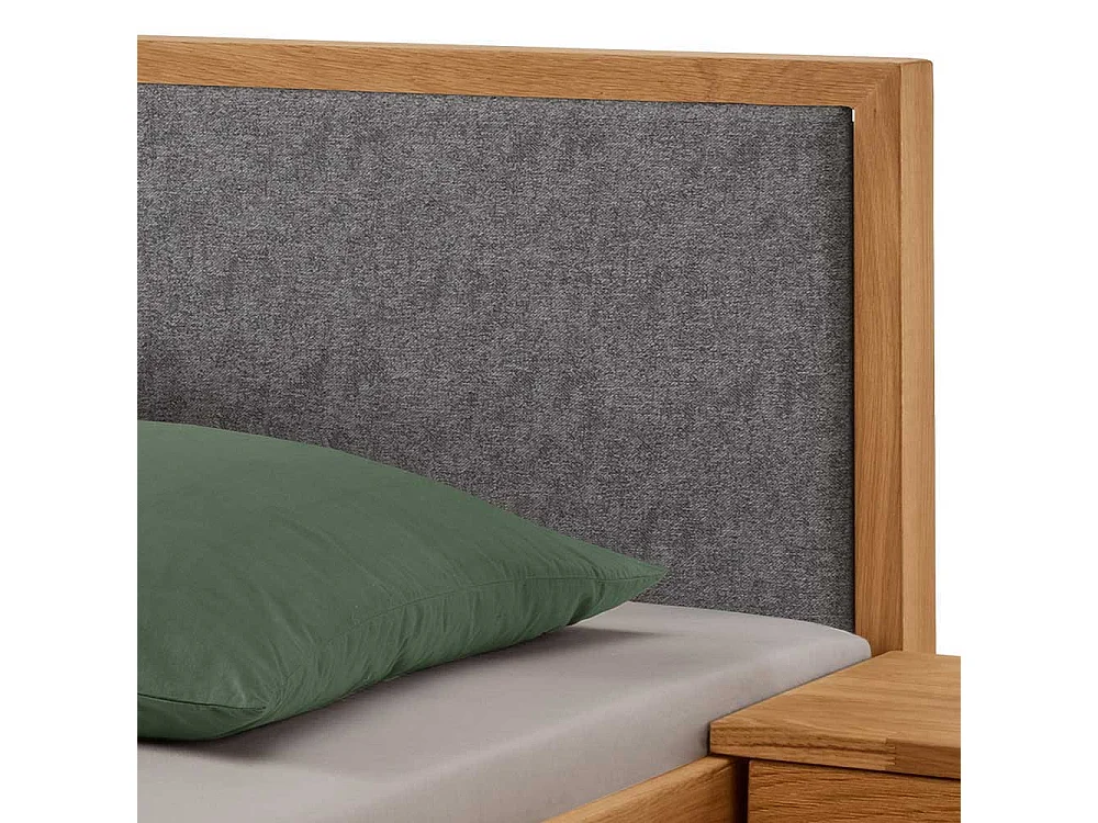 Franzoesisches Bett aus Wildeiche Massivholz 41 cm Einstiegshöhe