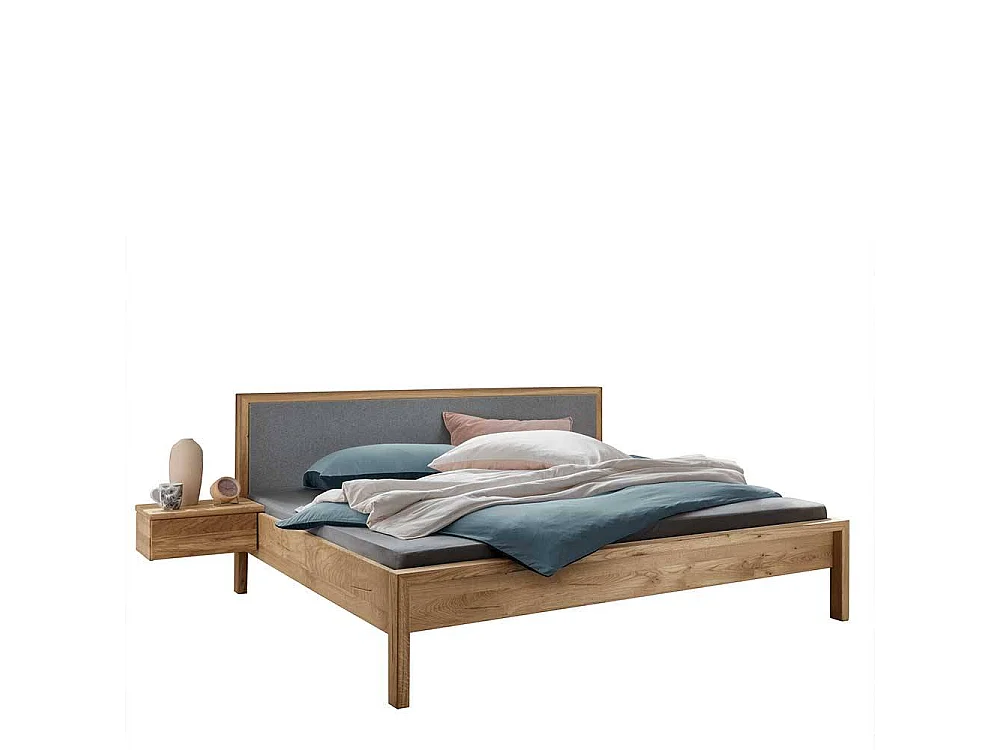 Franzoesisches Bett aus Wildeiche Massivholz 41 cm Einstiegshöhe