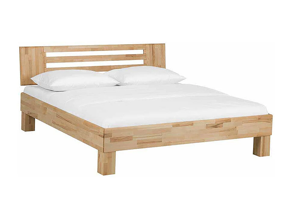 Bett aus Kernbuche Massivholz natur geölt