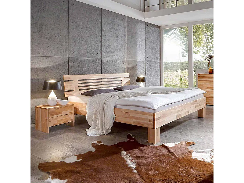 Bett aus Kernbuche massiv geölt