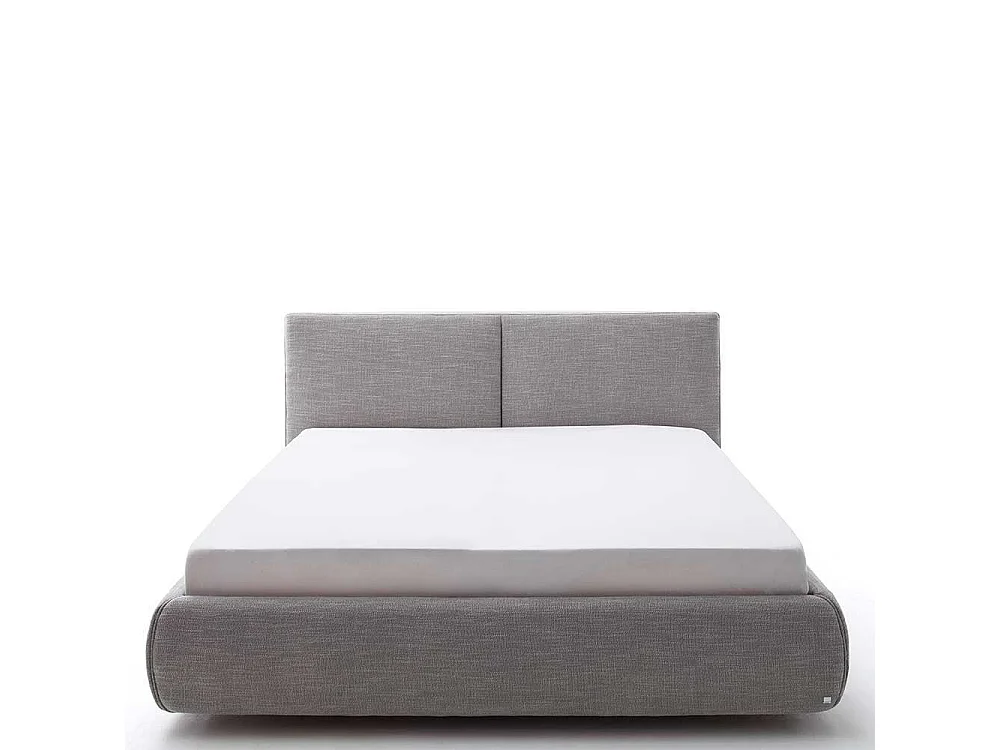 Bettgestell in Hellgrau Webstoff Bettkasten