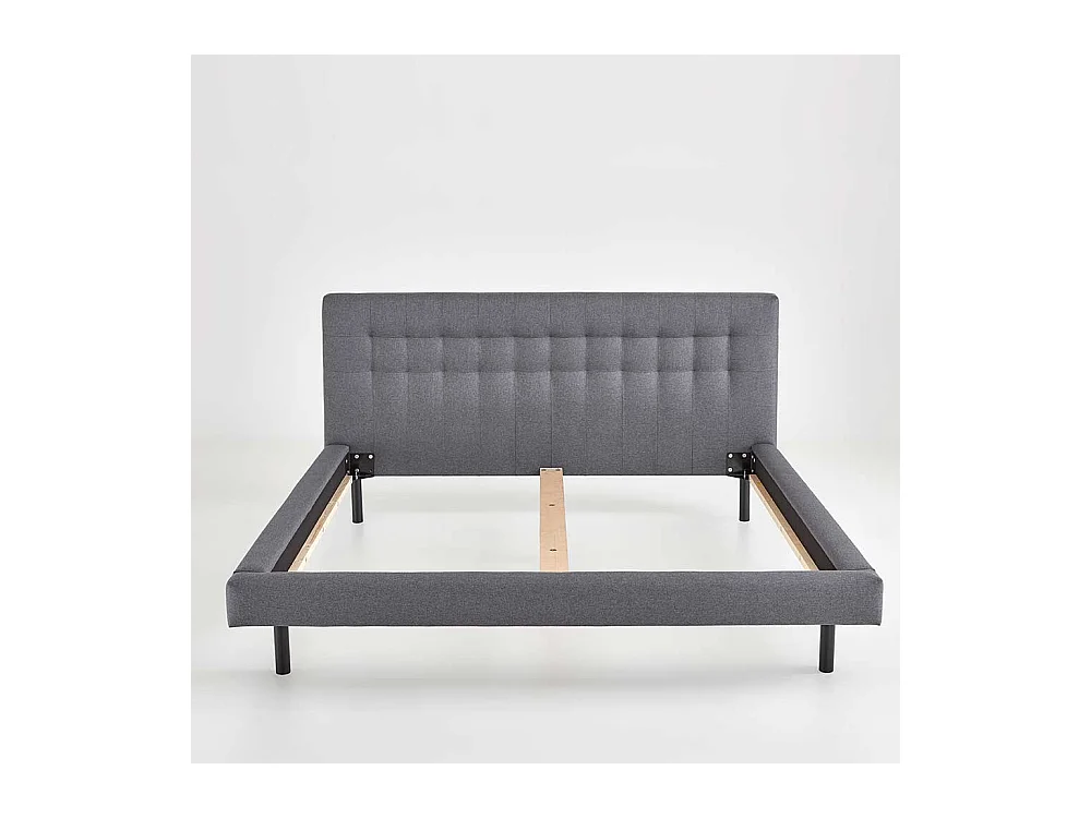 Niedriges Bett Polster Hellgrau in modernem Design 102 cm Kopfteil