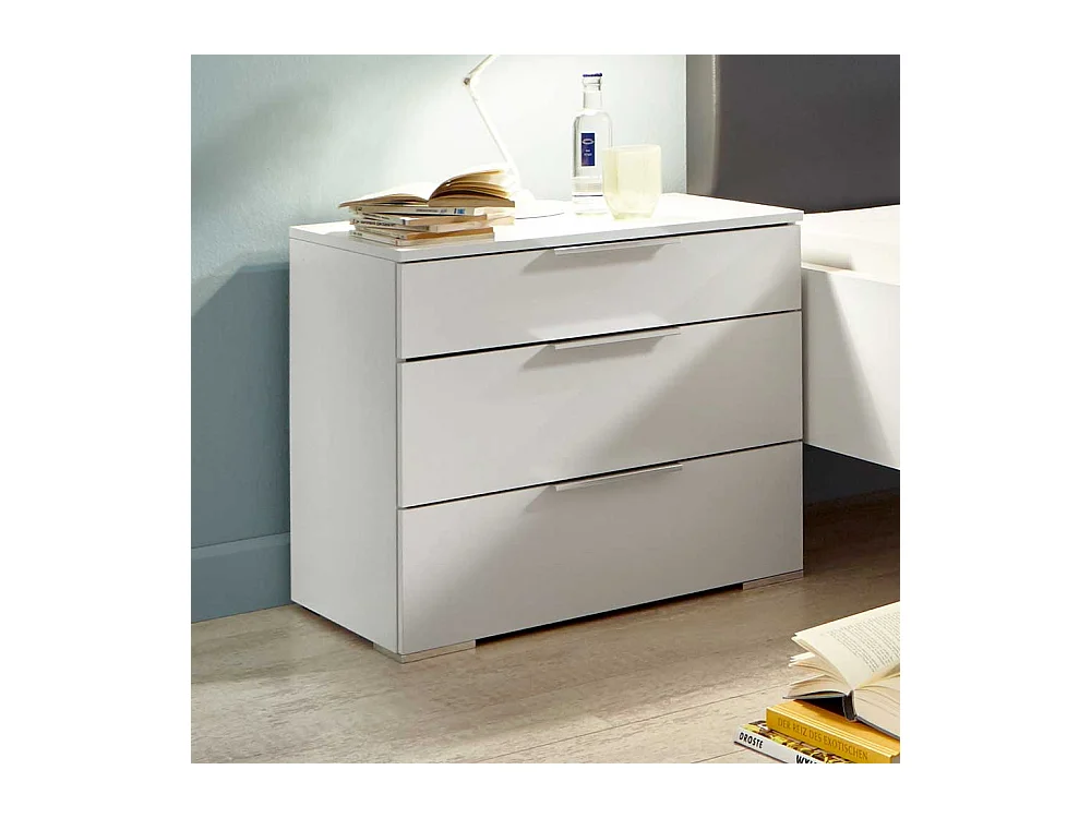 Großes Bett in modernem Design Weiß und Dunkelgrau