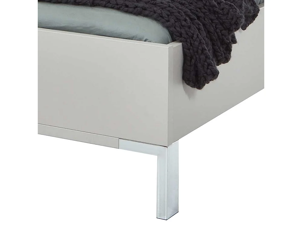Bettrahmen in Hellgrau Polsterkopfteil
