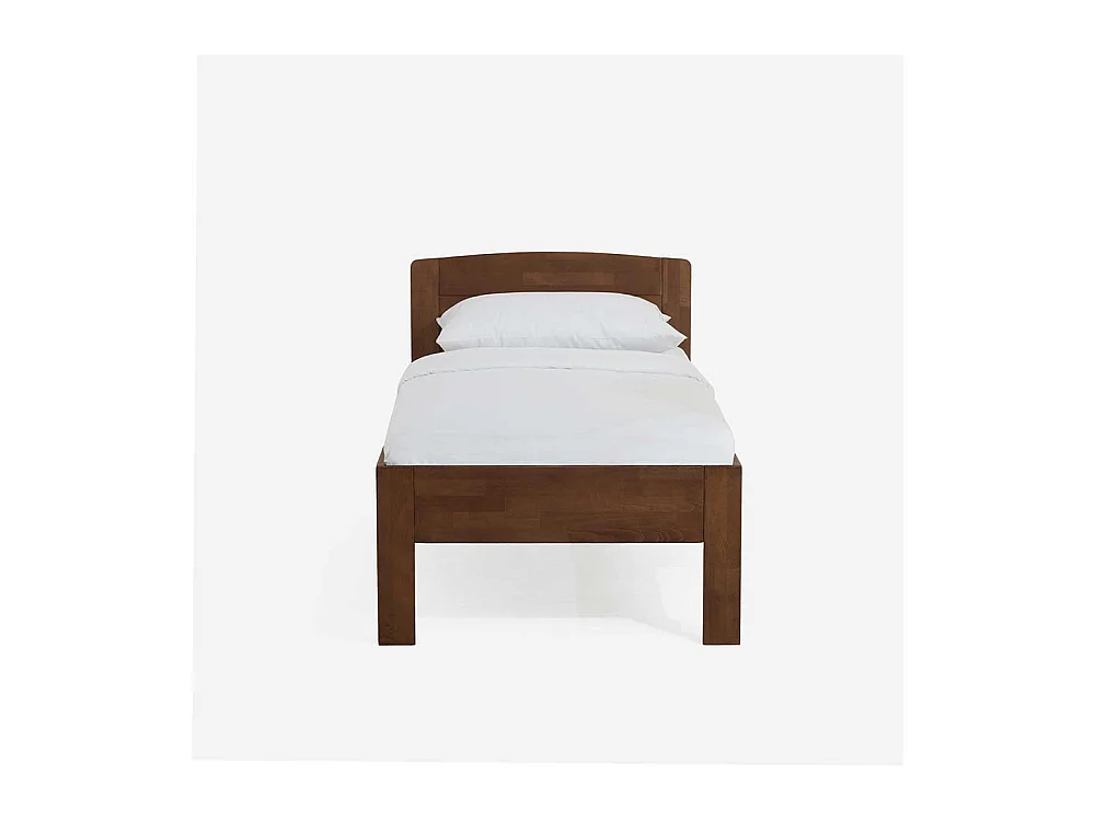Singlebett in Walnussfarben Buche Massivholz