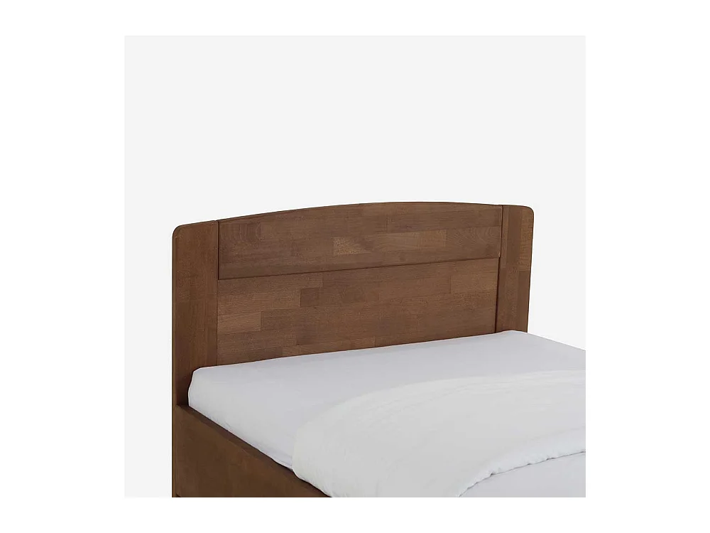 Singlebett in Walnussfarben Buche Massivholz