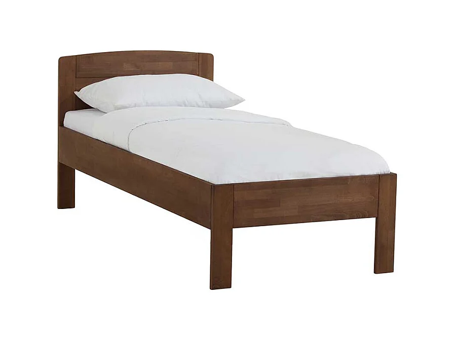 Singlebett in Walnussfarben Buche Massivholz
