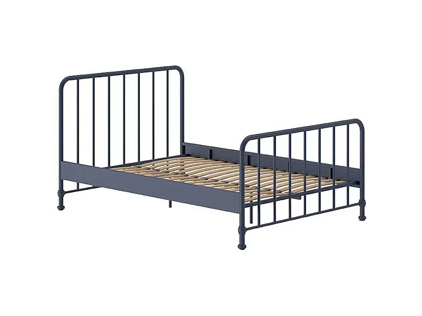 Metallrahmen Bett in Blau pulverbeschichtet