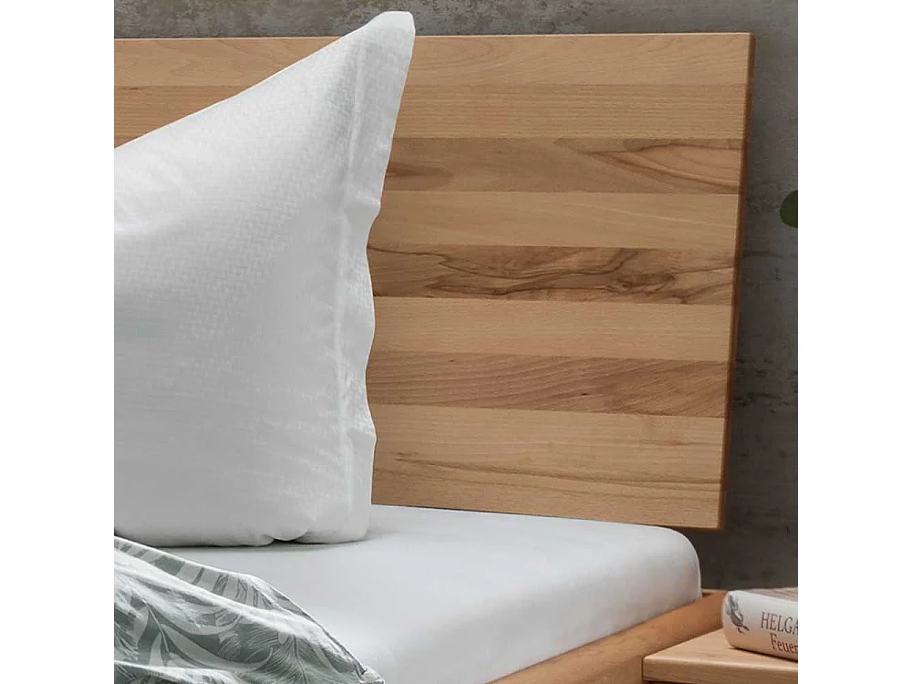 Kufenbett aus Kernbuche Massivholz Metall