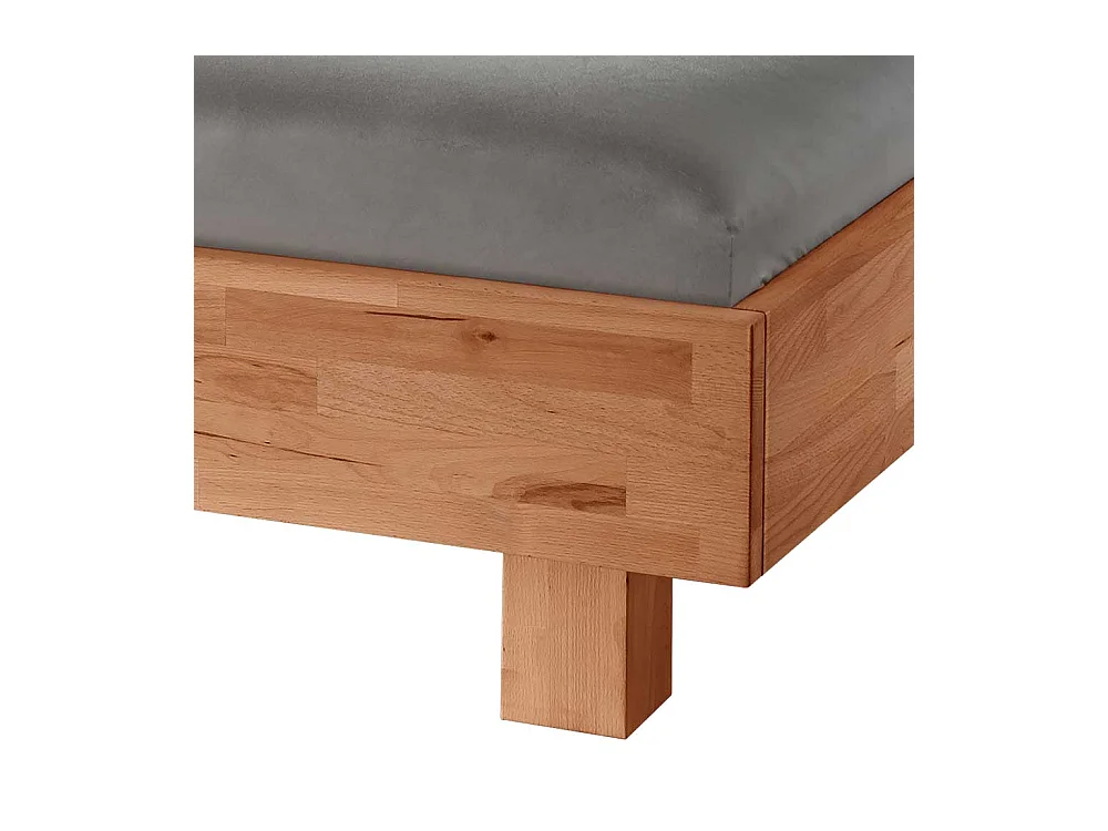 Kernbuche Bett massiv geölt in modernem Design 37 cm Einstiegshöhe